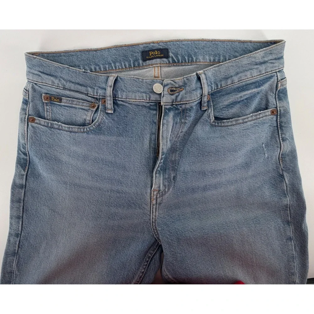 Polo Ralph Lauren The Tompkins Mid Rise Skinny Jeans Light Wash Blu Size 31 NWOT